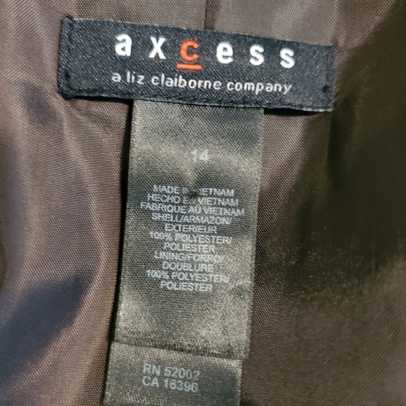 EC Axcess Liz Claiborne Brown Sateen Feel Blazer Size 14, Chic, City, Stylish - Picture 7 of 8